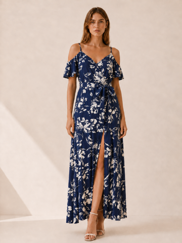 Trelune | Maxi Dress with Off-Shoulder Slit