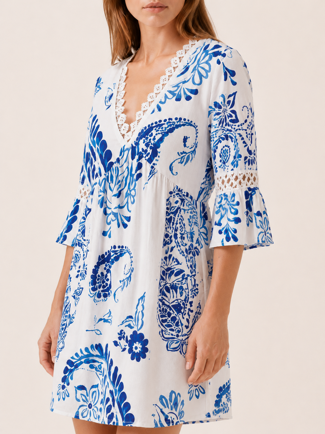 Trevina | Mini Dress with V Neck Detail Summer Fit