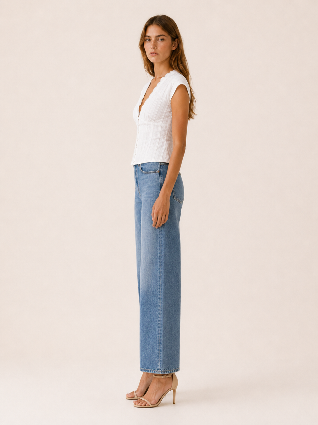 Twyla | Women's Eyelet Puff Sleeve Tie Back Blouse