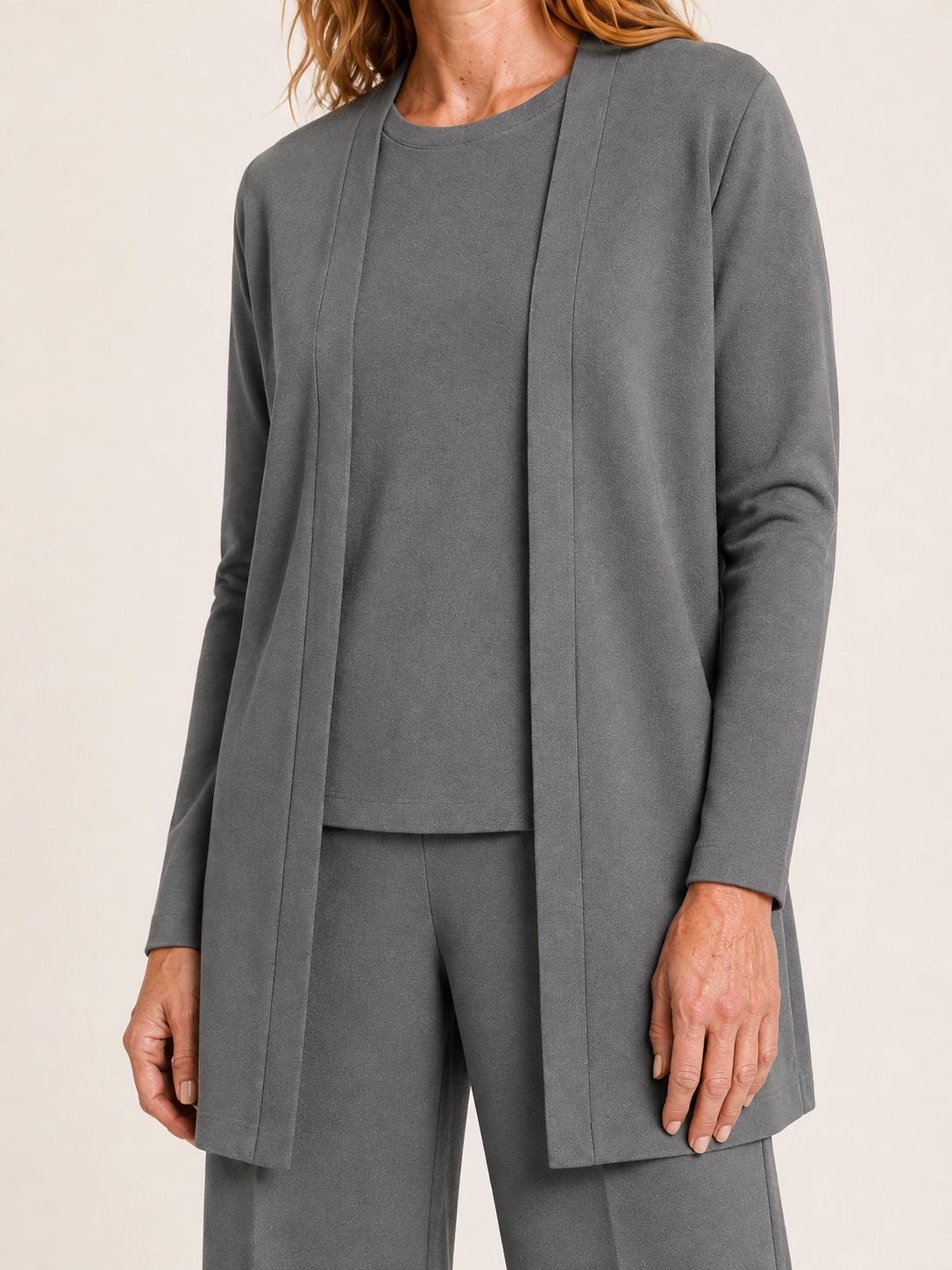 Velisse | Women's Cardigan Top and Wide Leg Pants Three Piece Set