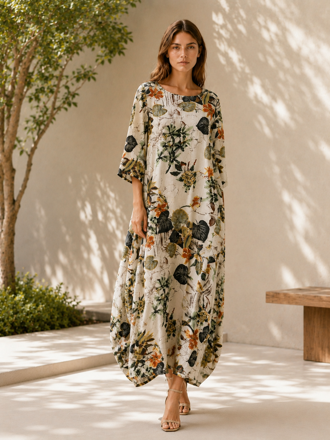 Veloria | Maxi Dress with Botanical Print