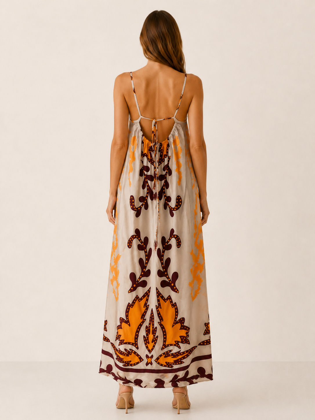 Virelka | Printed Maxi Dress with Spaghetti Straps