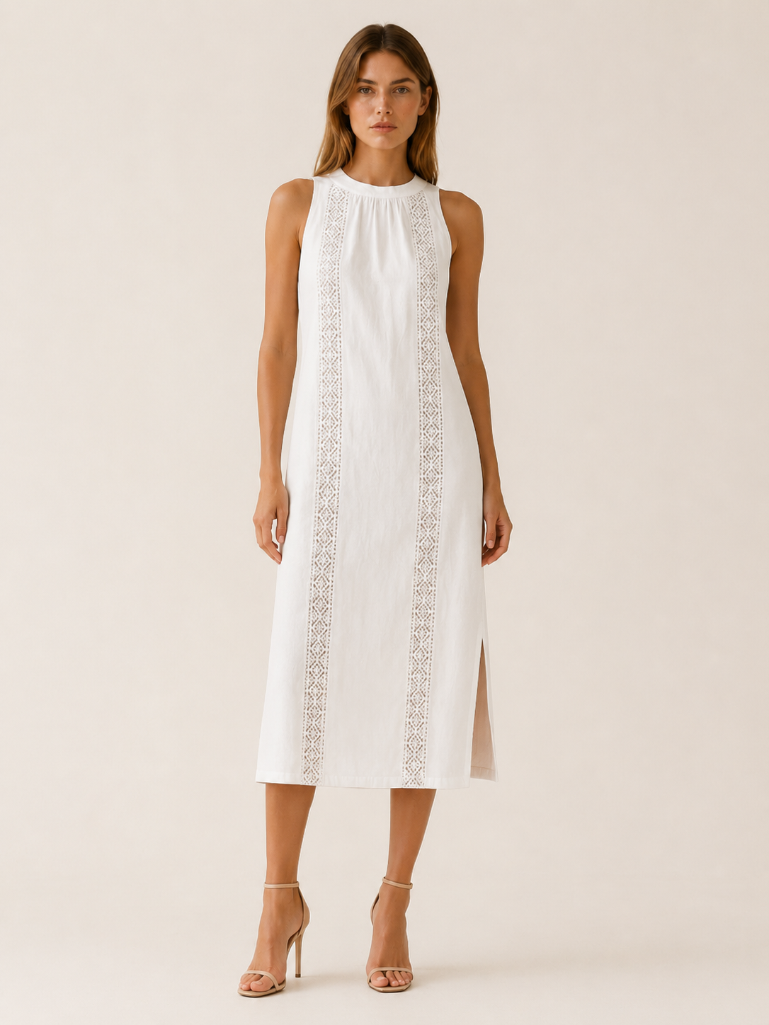 Virelle | Midi Dress with Sleeveless High Neck