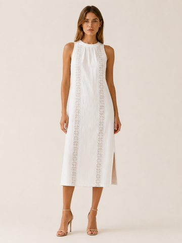 Virelle | Midi Dress with Sleeveless High Neck