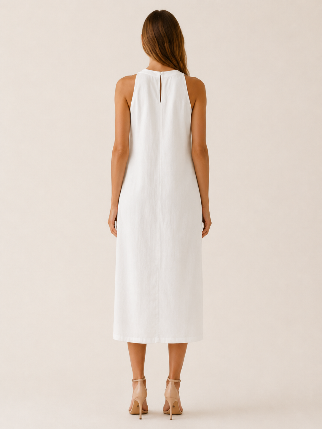 Virelle | Midi Dress with Sleeveless High Neck