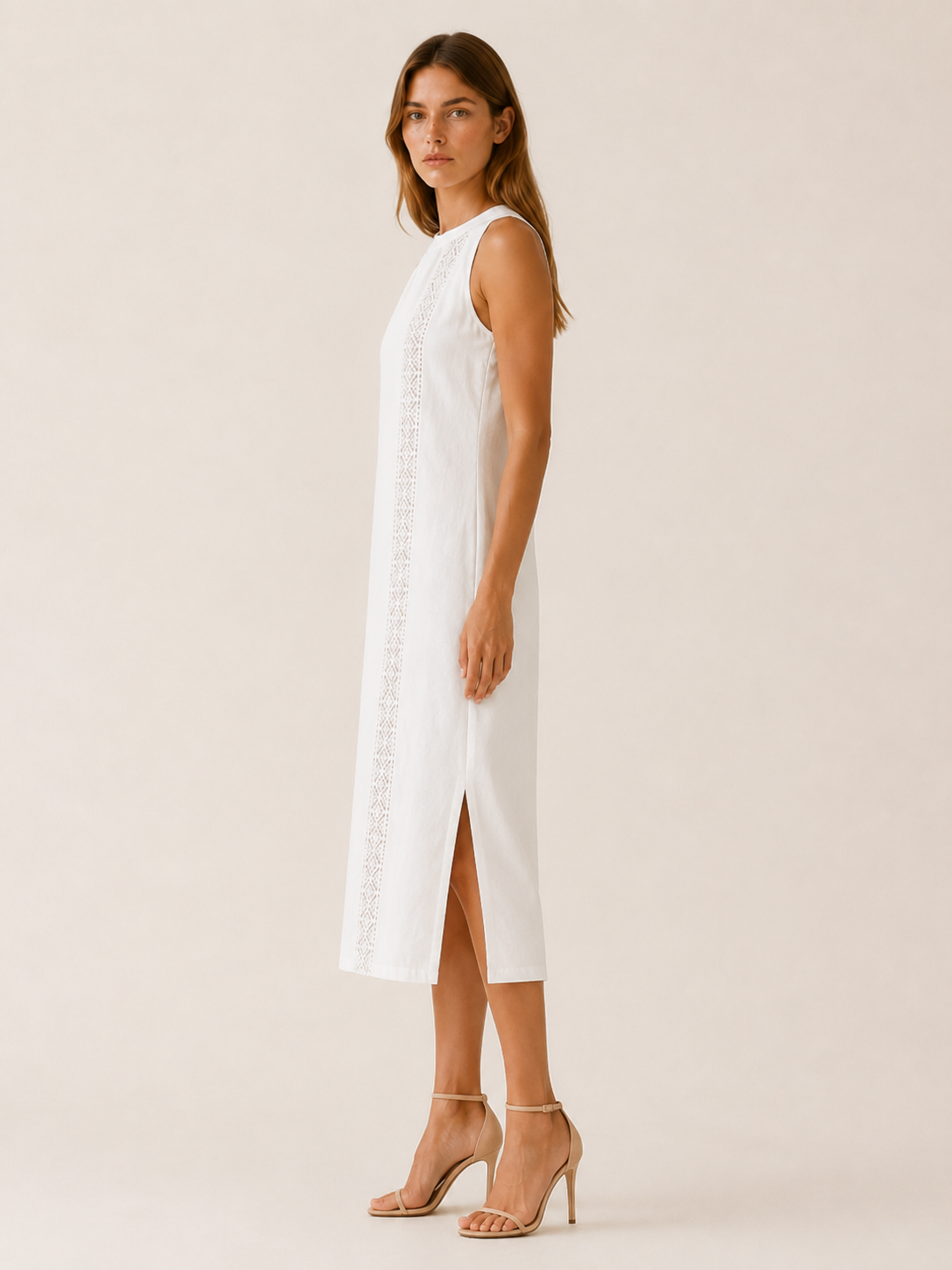 Virelle | Midi Dress with Sleeveless High Neck