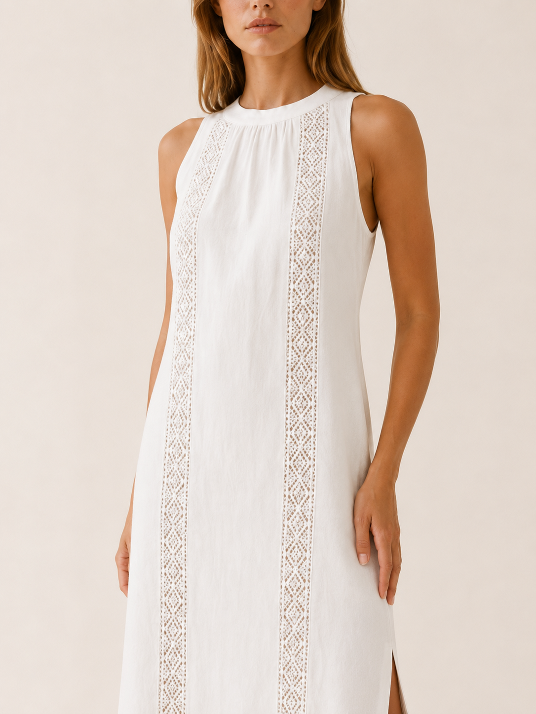 Virelle | Midi Dress with Sleeveless High Neck