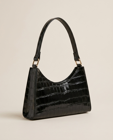 Vireya | Women's Croc Effect Zip Top Shoulder Bag