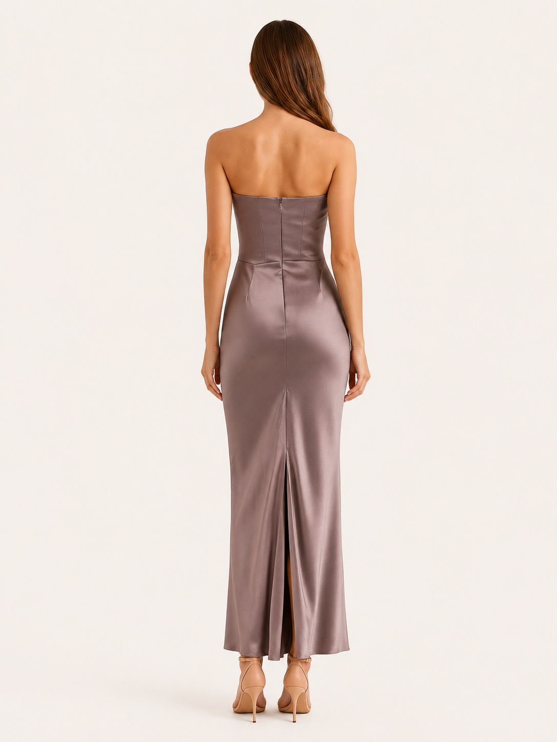 Xanthe | Strapless Maxi Dress with Draped Waist