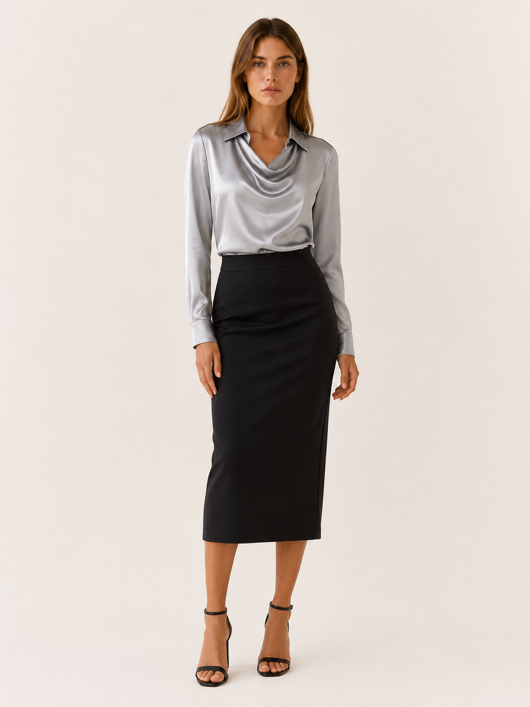 Yvette | Women's Pleated Neck Draped Top