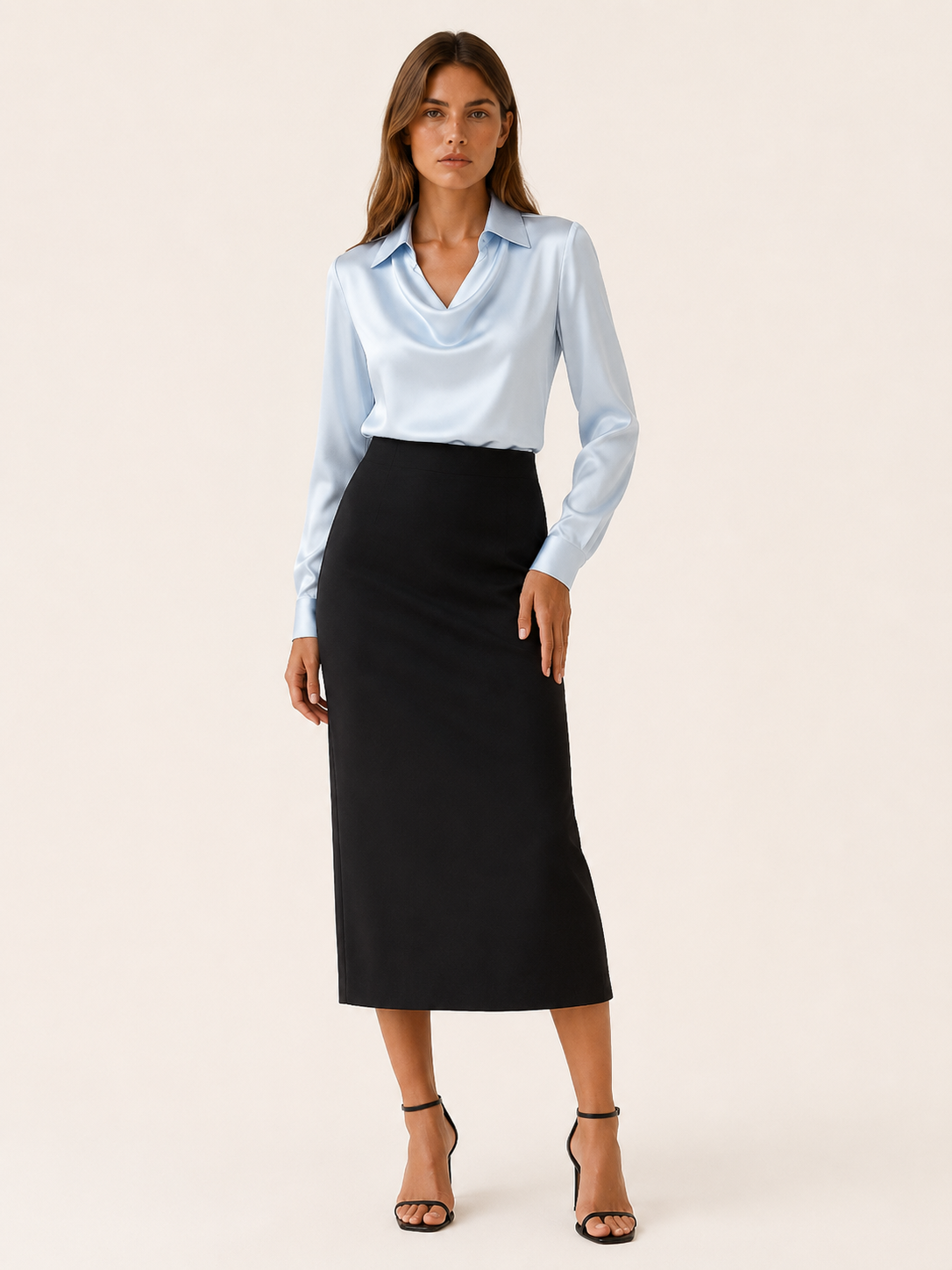 Yvette | Women's Pleated Neck Draped Top