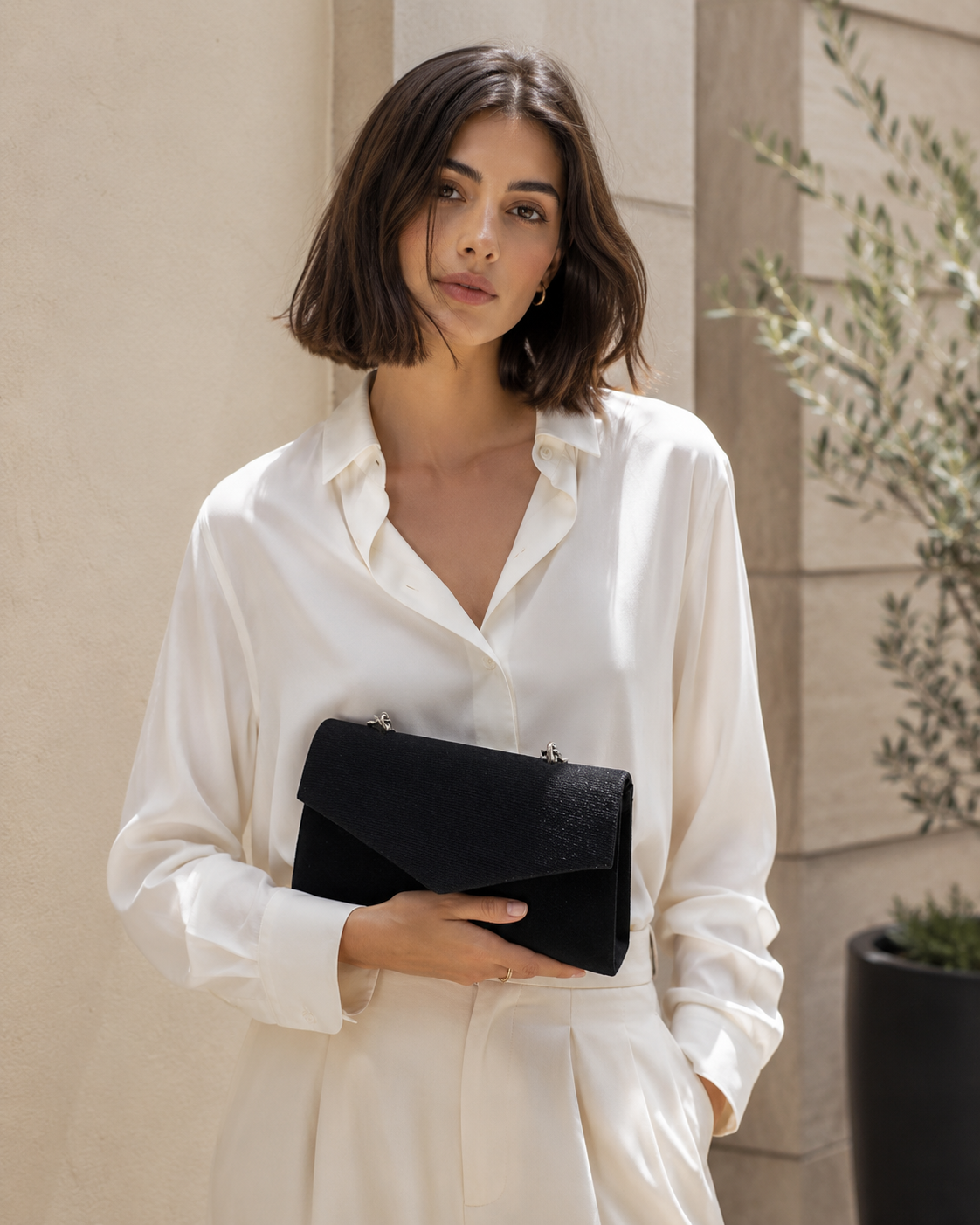 Zirel | Women's Structured Top Handle Clutch Bag