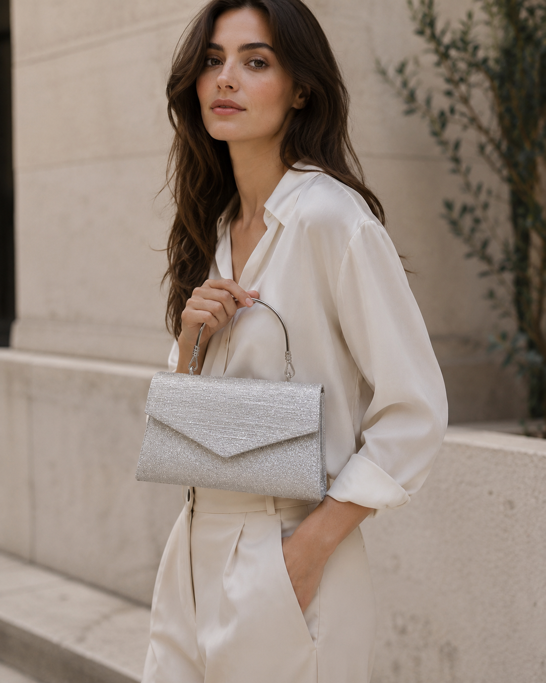 Zirel | Women's Structured Top Handle Clutch Bag
