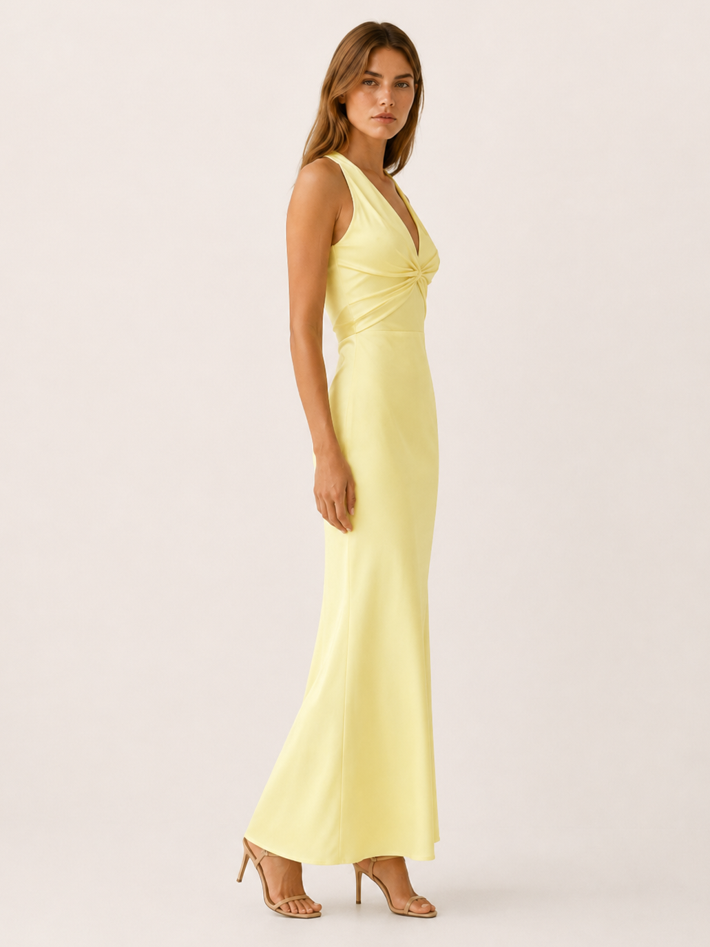 Zora | Halter Maxi Dress with V Neck and Tie Back