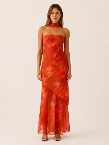 Zorina | Strapless Maxi Dress with Flowy Skirt
